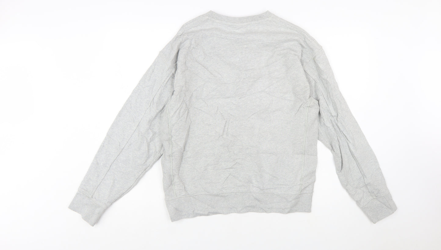 Nike Men's Grey Small Pullover Crew Neck Logo Sweatshirt
