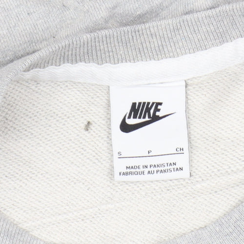 Nike Men's Grey Small Pullover Crew Neck Logo Sweatshirt