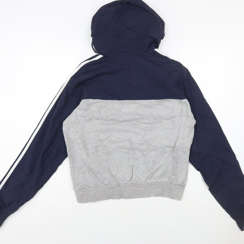 adidas Men’s Blue Grey Pullover Hoodie Size S Regular Fit