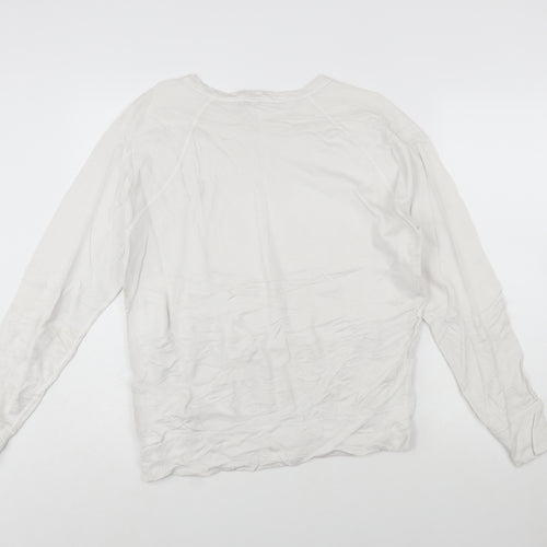 Ralph Lauren Men’s White Cotton Crew Neck Pullover Sweatshirt S
