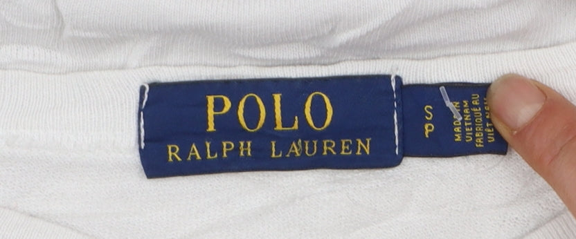 Ralph Lauren Men’s White Cotton Crew Neck Pullover Sweatshirt S
