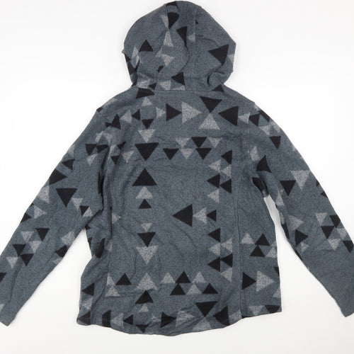 The North Face Women's Grey Geometric Fleece Pullover Hoodie L