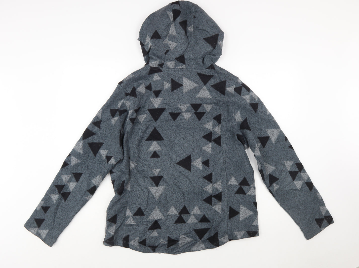 The North Face Women's Grey Geometric Fleece Pullover Hoodie L