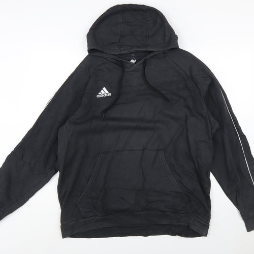 Adidas Men’s Black XL Pullover Hoodie Sports Logo Sweatshirt
