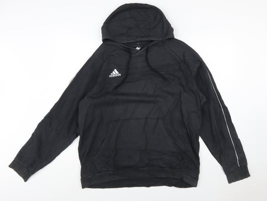 Adidas Men’s Black XL Pullover Hoodie Sports Logo Sweatshirt