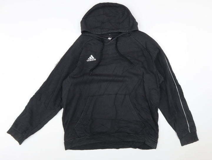 Adidas Men’s Black XL Pullover Hoodie Sports Logo Sweatshirt