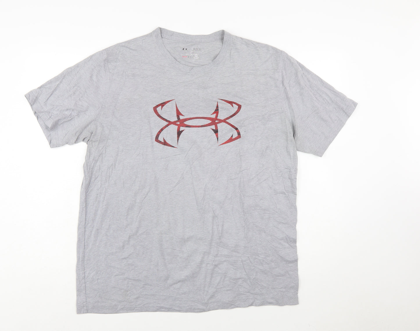 Under Armour Men's Grey HeatGear Graphic T-Shirt XL Loose Fit