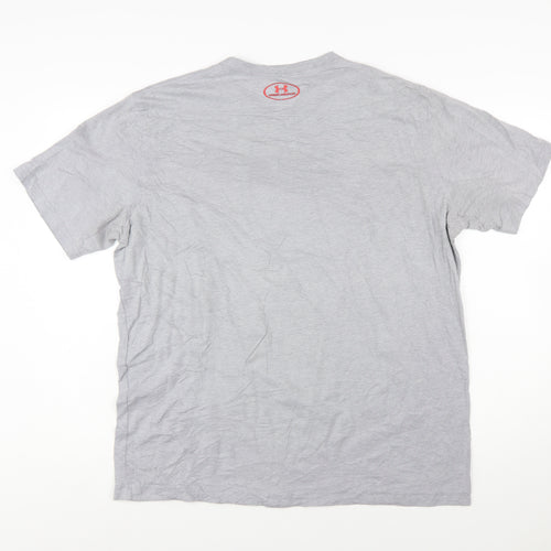 Under Armour Men's Grey HeatGear Graphic T-Shirt XL Loose Fit
