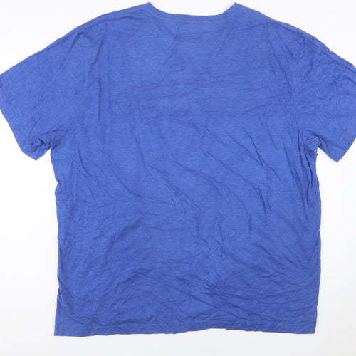 Chaps Men's Blue Graphic Print Crew Neck 2XL T-Shirt