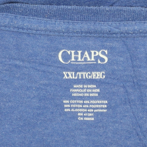 Chaps Men's Blue Graphic Print Crew Neck 2XL T-Shirt