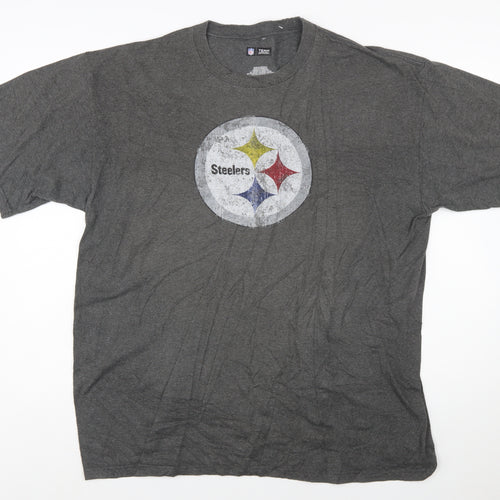 NFL Team Apparel Men's Grey XL Pittsburgh Steelers Graphic T-Shirt