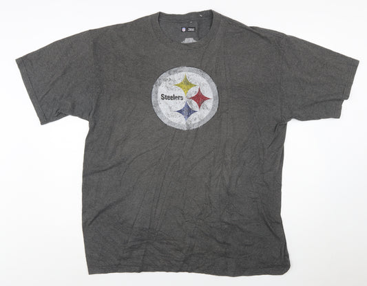 NFL Team Apparel Men's Grey XL Pittsburgh Steelers Graphic T-Shirt