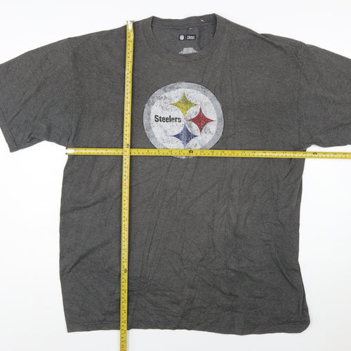 NFL Team Apparel Men's Grey XL Pittsburgh Steelers Graphic T-Shirt