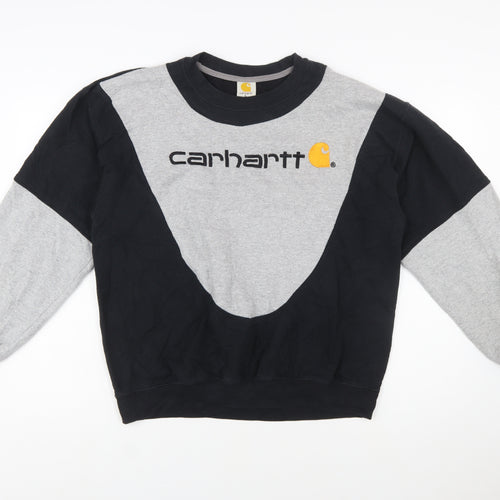 Carhartt Mens Black Grey Logo Sweatshirt L Tall Pullover