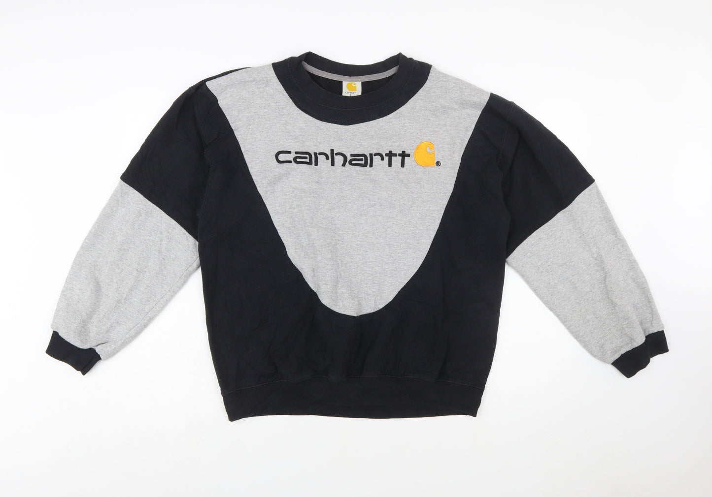 Carhartt Mens Black Grey Logo Sweatshirt L Tall Pullover