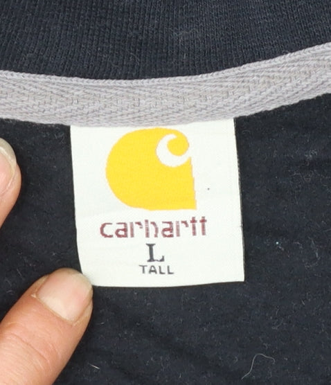 Carhartt Mens Black Grey Logo Sweatshirt L Tall Pullover