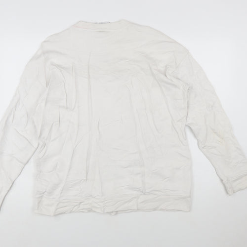 Adidas Men's White Trefoil Logo Pullover Sweatshirt Size M