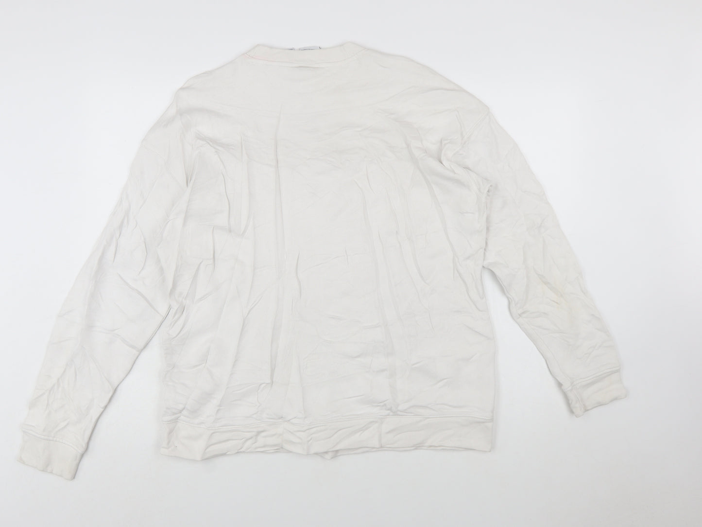 Adidas Men's White Trefoil Logo Pullover Sweatshirt Size M
