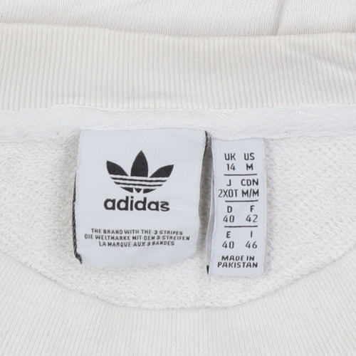 Adidas Men's White Trefoil Logo Pullover Sweatshirt Size M