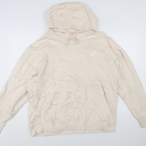 Nike Womens Beige Pullover Hoodie XL Cotton Blend Casual