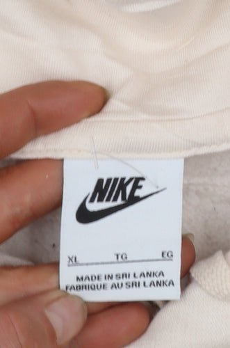 Nike Womens Beige Pullover Hoodie XL Cotton Blend Casual