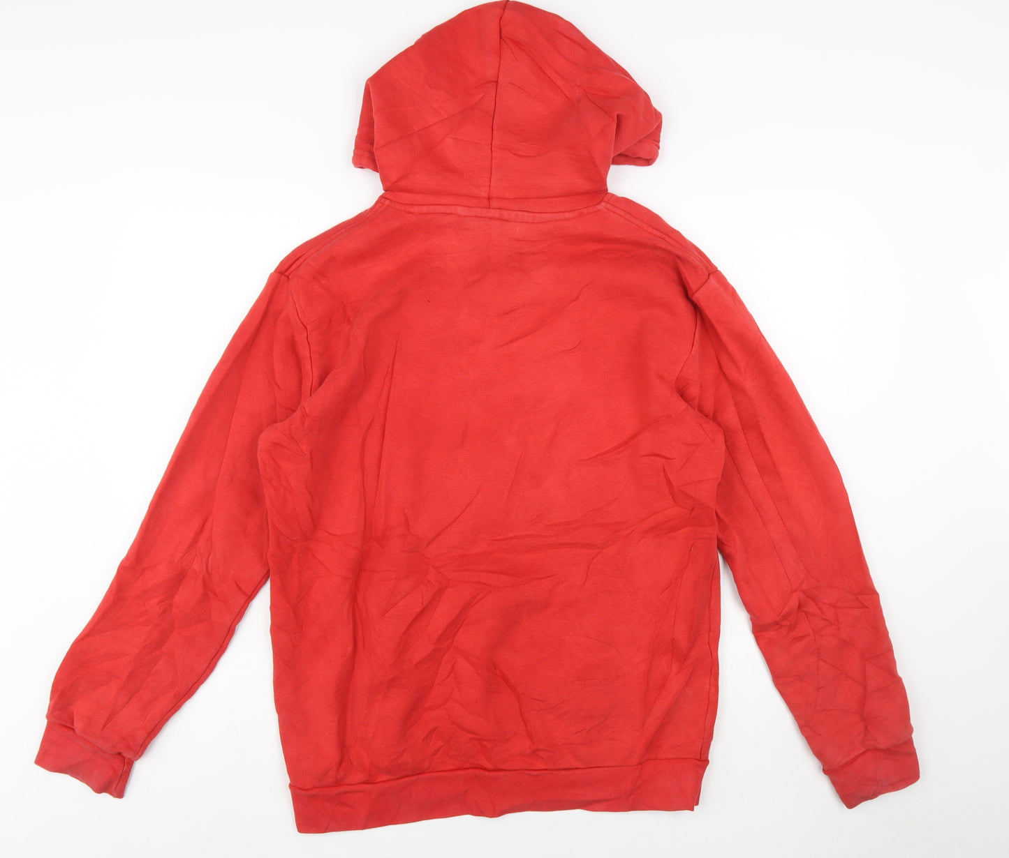 Adidas Mens Red Hoodie Medium Pullover Cotton Blend Logo Graphic