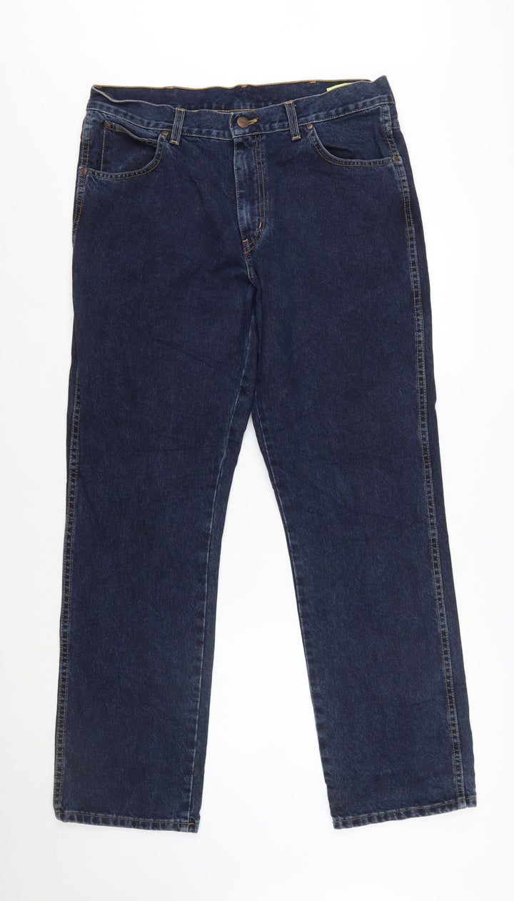 Wrangler Mens Blue Straight Leg Jeans Size 36x32 Texas Denim