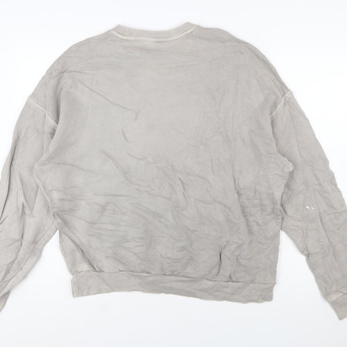 Reebok Womens Beige Crew Neck Pullover Sweatshirt Size M Cotton