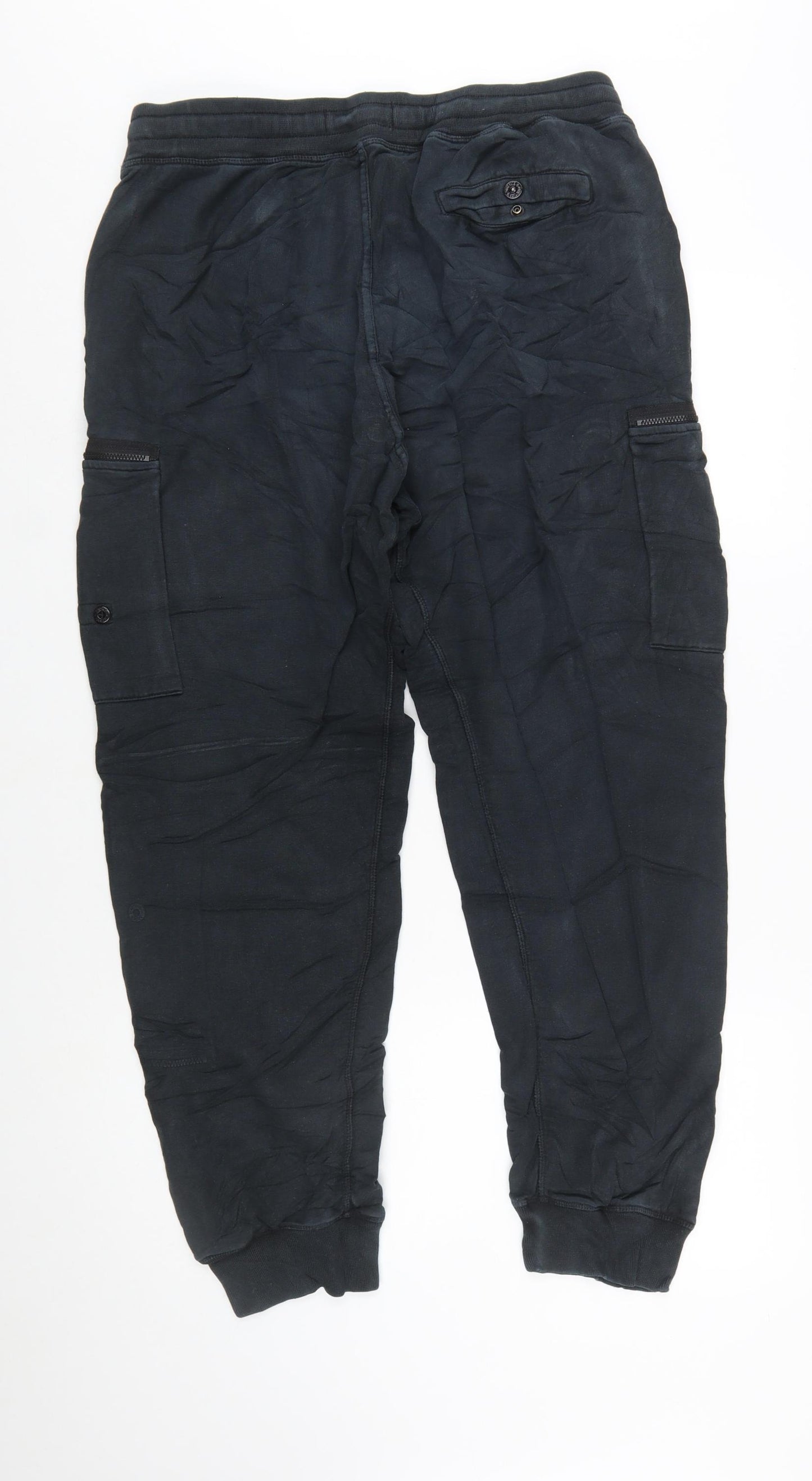 Stone Island Men’s Black Cargo Jogger Trousers L Cotton Stretch