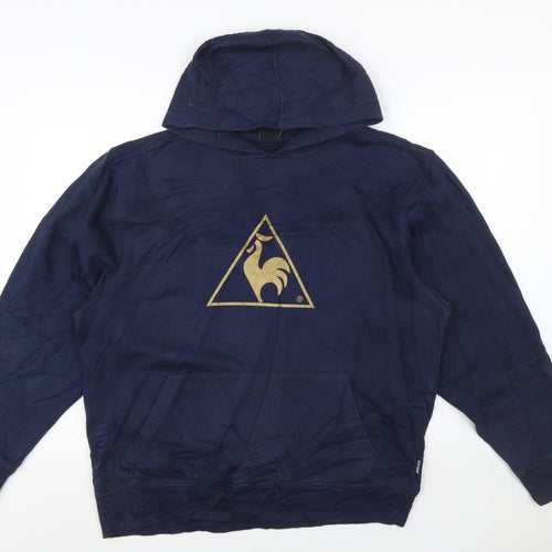 Le Coq Sportif Men's Blue Pullover Hoodie L Regular Fit Logo