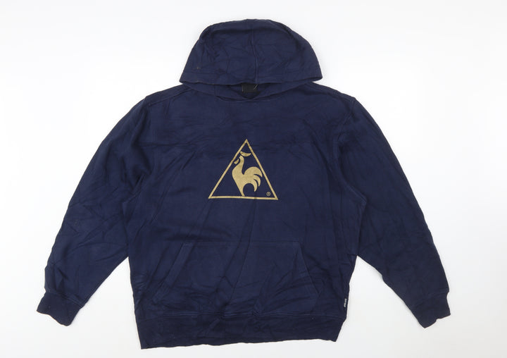 Le Coq Sportif Men's Blue Pullover Hoodie L Regular Fit Logo