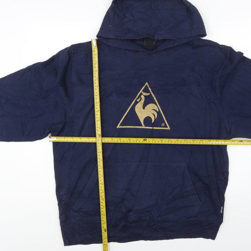 Le Coq Sportif Men's Blue Pullover Hoodie L Regular Fit Logo