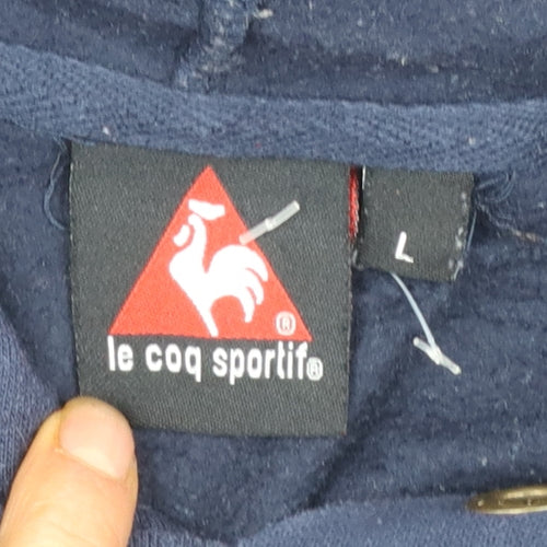 Le Coq Sportif Men's Blue Pullover Hoodie L Regular Fit Logo