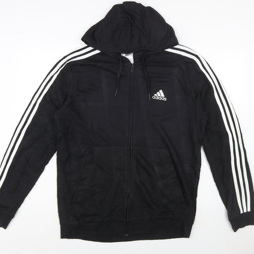 Adidas Mens Black Full Zip Hoodie L Sportswear Jacket