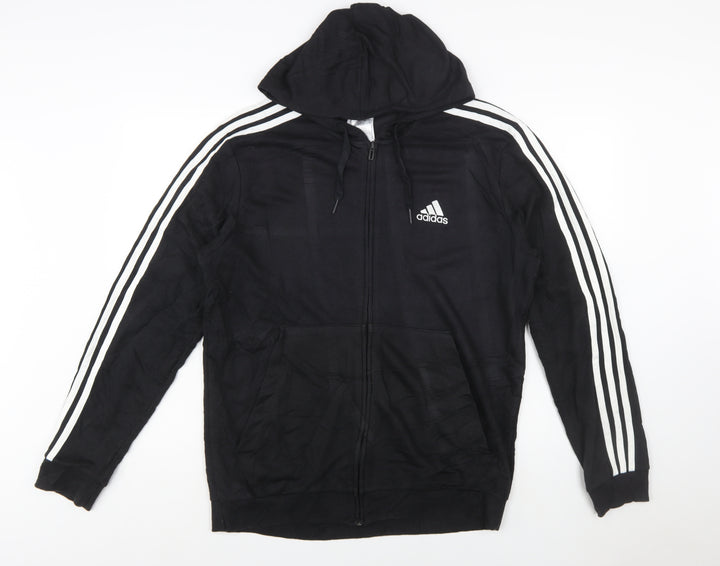 Adidas Mens Black Full Zip Hoodie L Sportswear Jacket