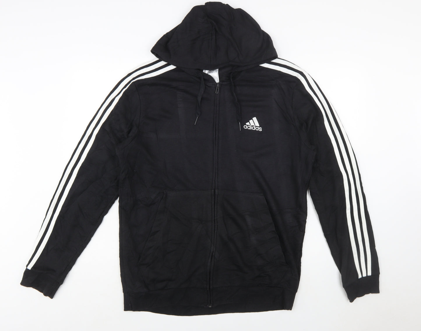 Adidas Mens Black Full Zip Hoodie L Sportswear Jacket