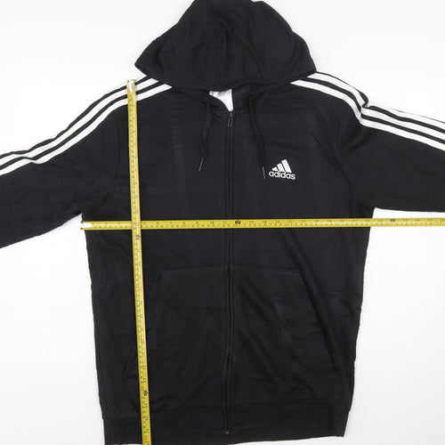 Adidas Mens Black Full Zip Hoodie L Sportswear Jacket