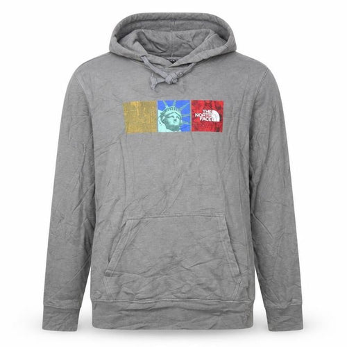 The North Face Men's Grey Pullover Hoodie M Graphic Logo Outdoor