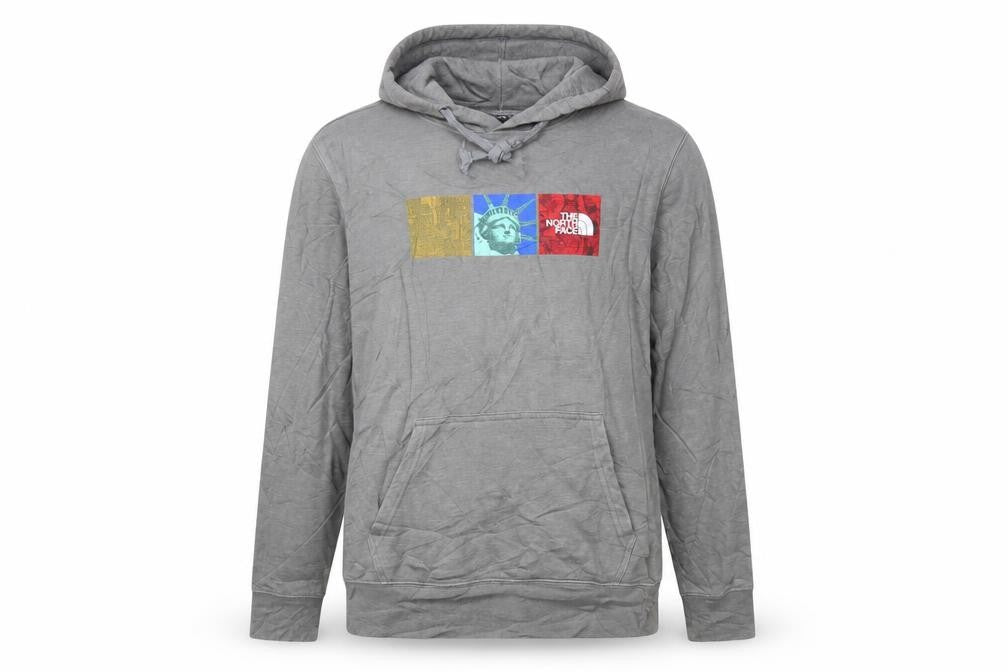 The North Face Men's Grey Pullover Hoodie M Graphic Logo Outdoor