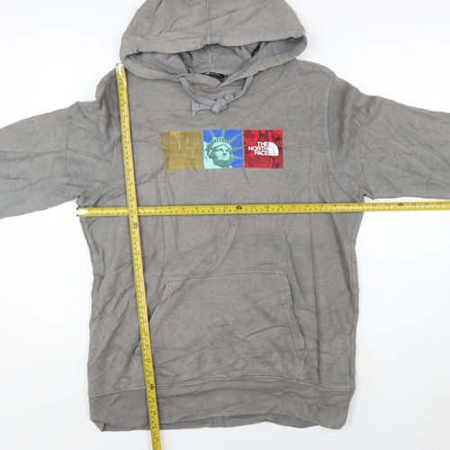 The North Face Men's Grey Pullover Hoodie M Graphic Logo Outdoor