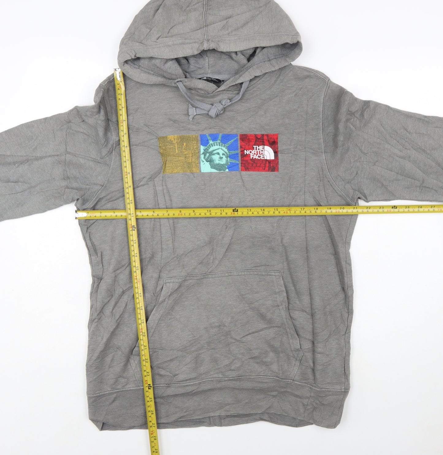 The North Face Men's Grey Pullover Hoodie M Graphic Logo Outdoor