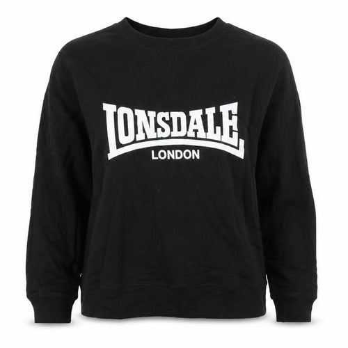 Lonsdale London Women's Black Cotton Blend Logo Sweatshirt Size 14