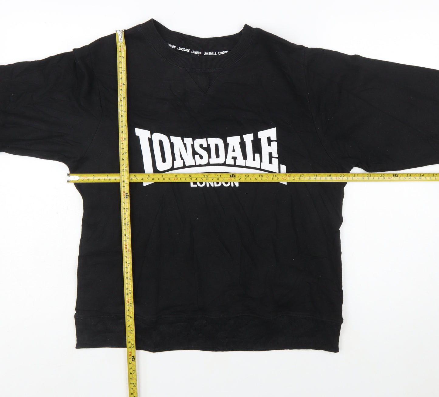 Lonsdale London Women's Black Cotton Blend Logo Sweatshirt Size 14