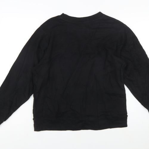 Lonsdale London Women's Black Cotton Blend Logo Sweatshirt Size 14