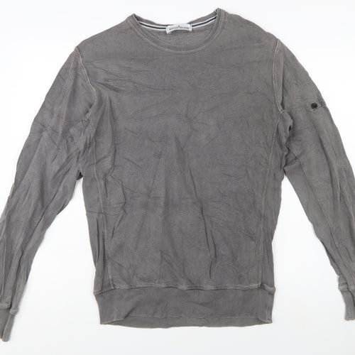 Stone Island Men’s Grey Cotton Crew Neck Pullover Sweatshirt L