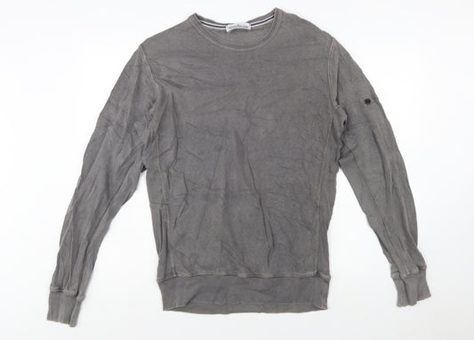 Stone Island Men’s Grey Cotton Crew Neck Pullover Sweatshirt L