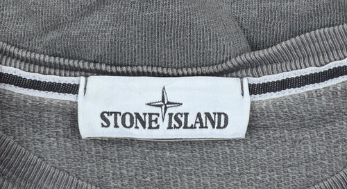 Stone Island Men’s Grey Cotton Crew Neck Pullover Sweatshirt L