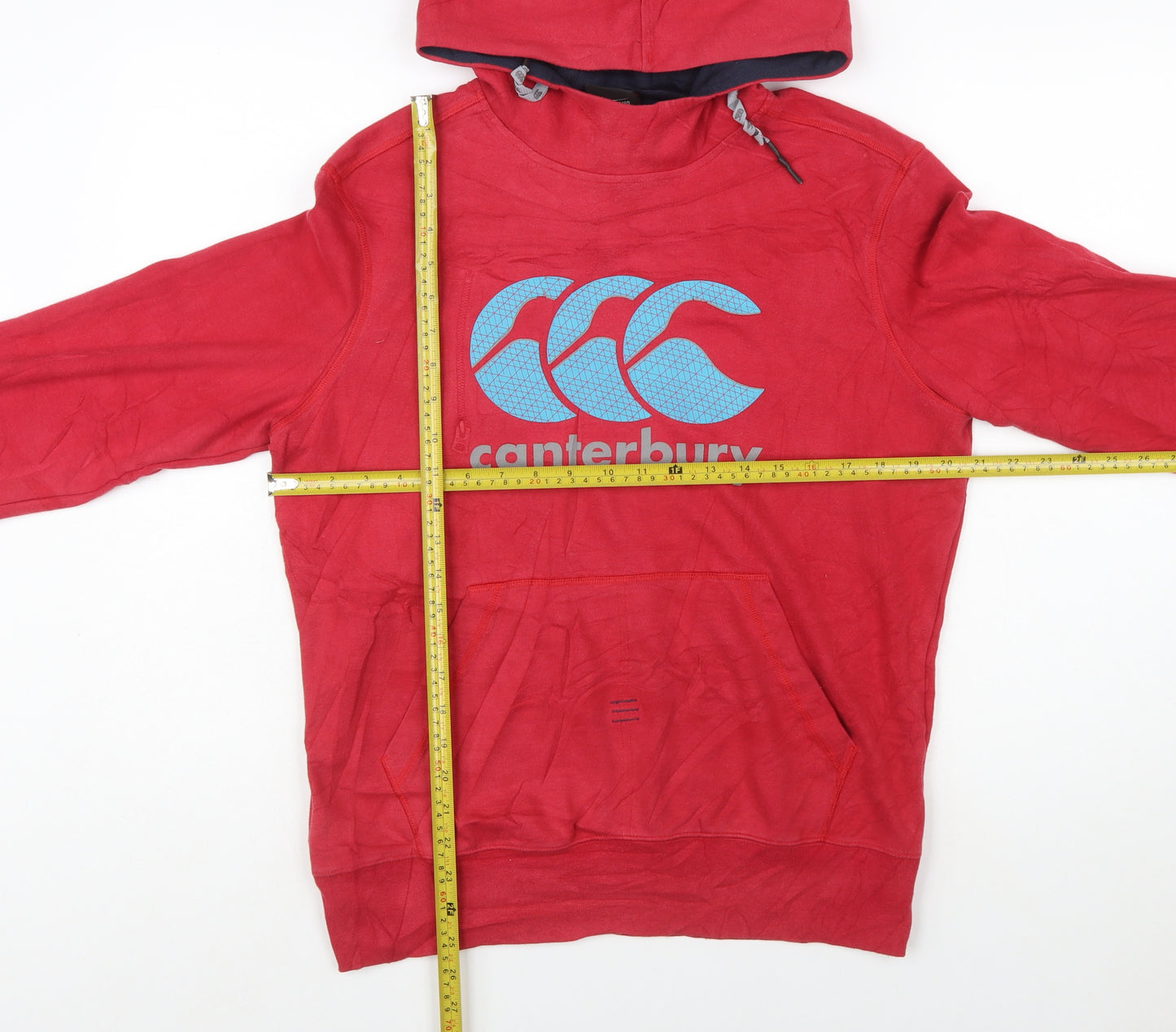 Canterbury Men's Red Hooded Pullover Sweatshirt Size S
