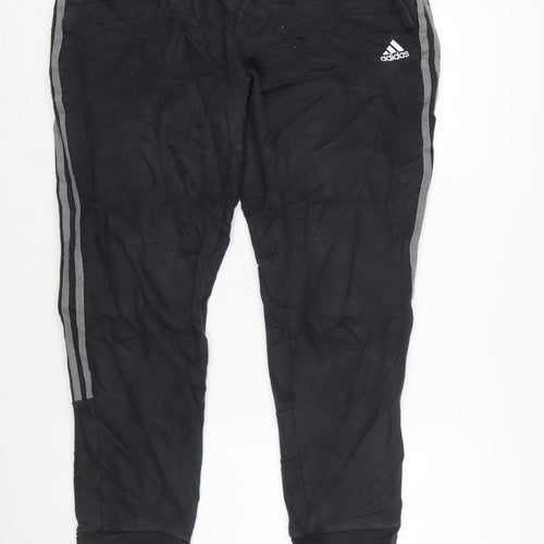 Adidas Mens Black XL Jogger Trousers with Stripe Detail