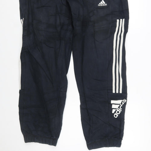 Adidas Men's Black XL Jogger Trousers with Stripes